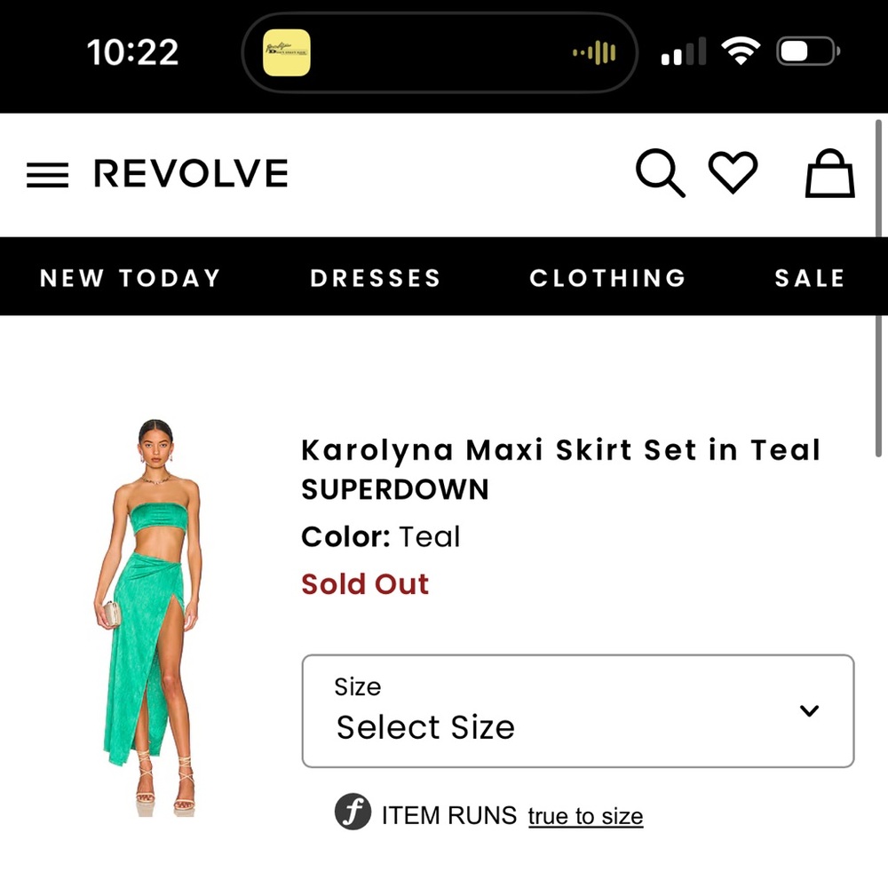 Karolyna Teal Maxi Skirt Set - Superdown